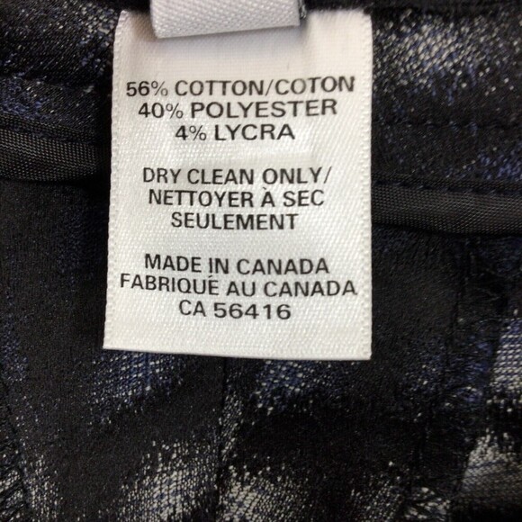 Dennis Merotto Womens Cotton Blend Skinny Striped Printed Pants Black Size 4 - Picture 7 of 7